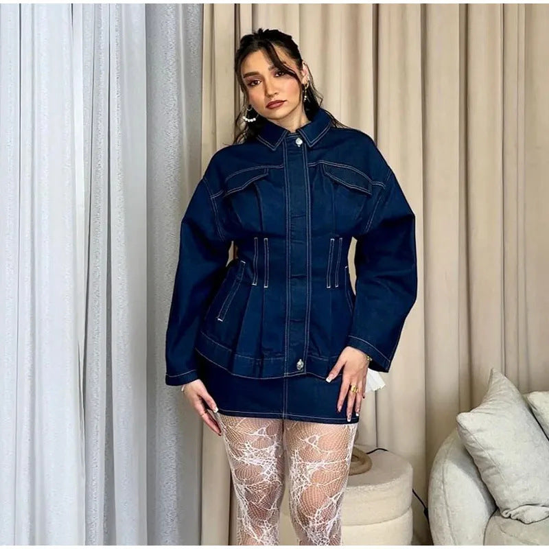 Damernas modiska denimjacka Mirla-Eva Jonsson
