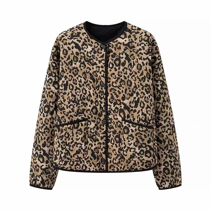 Damernas modiska fleecejacka i leopardmönster Mirla-Eva Jonsson