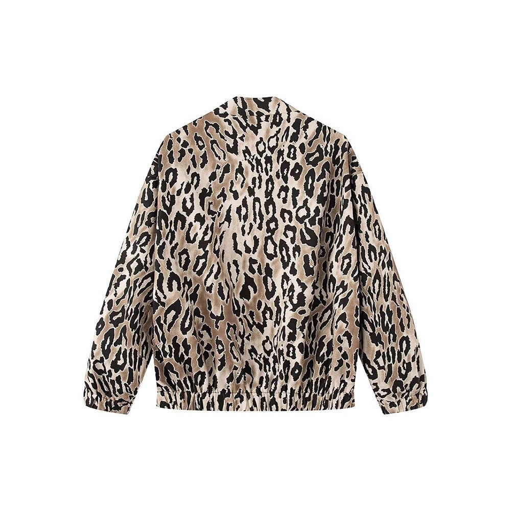 Damernas modiska mockajacka i leopardmönster Mirla-Eva Jonsson