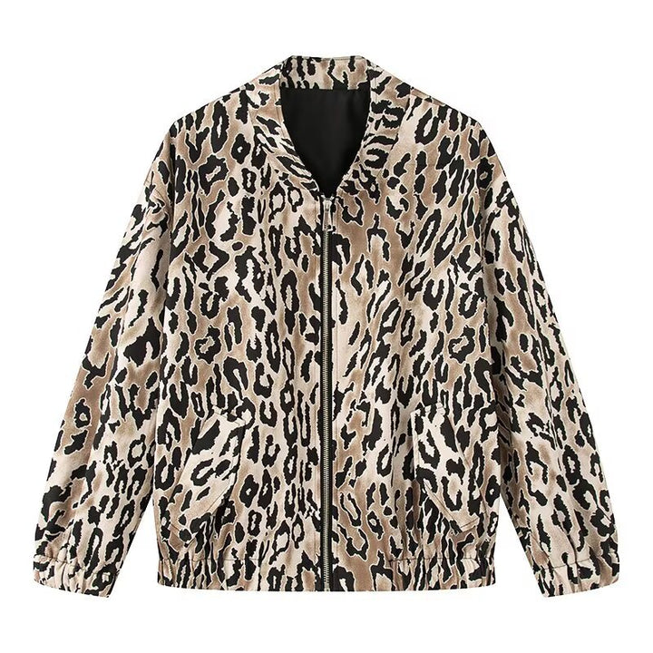 Damernas modiska mockajacka i leopardmönster Mirla-Eva Jonsson
