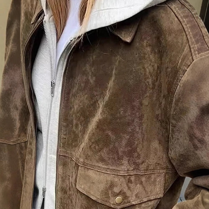 Damernas modiska mockajacka med oversized passform Mirla-Eva Jonsson
