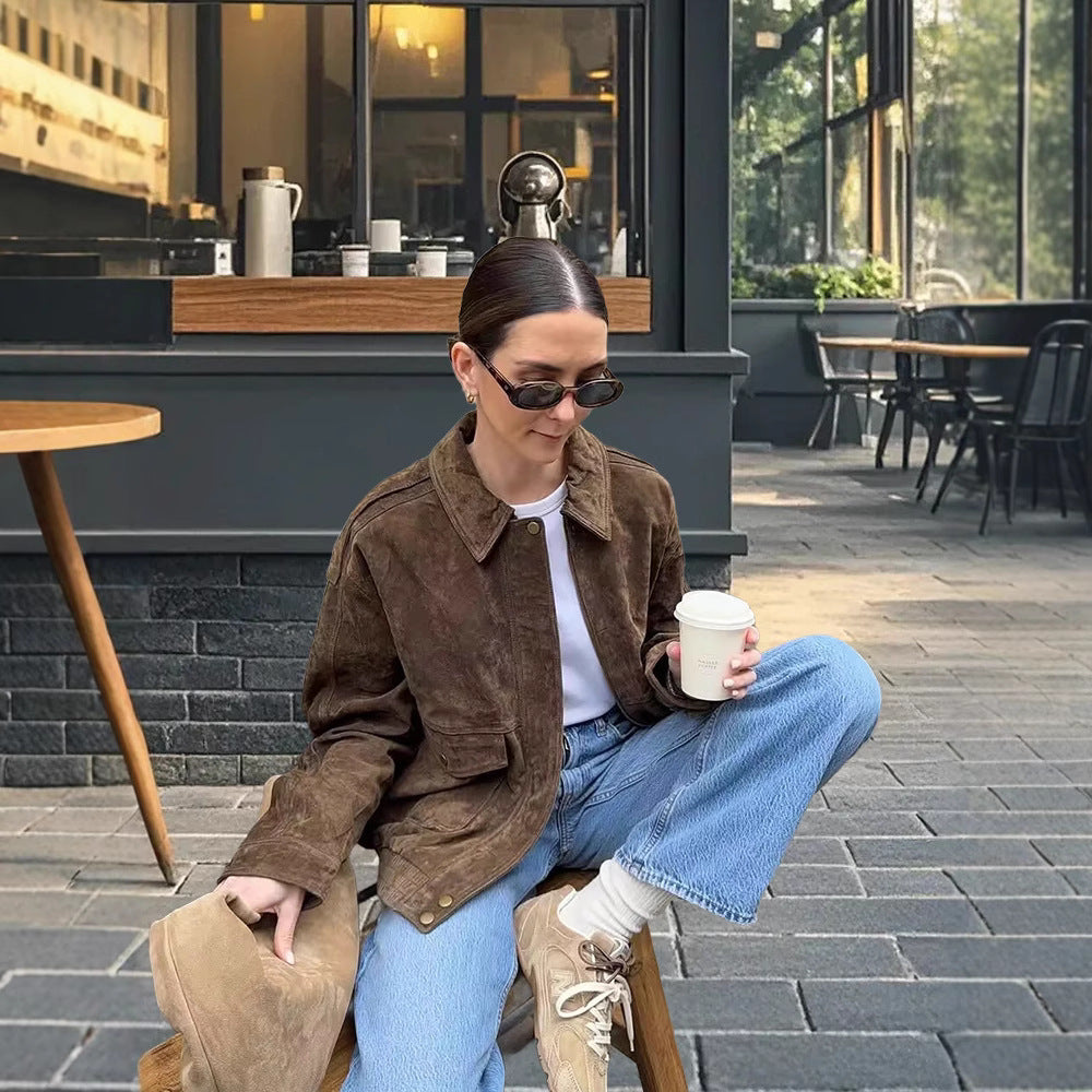 Damernas modiska mockajacka med oversized passform Mirla-Eva Jonsson