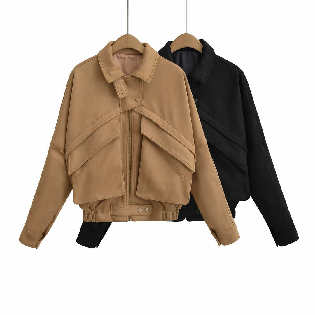 Damernas modiska oversized jacka med geometrisk skärning Mirla-Eva Jonsson