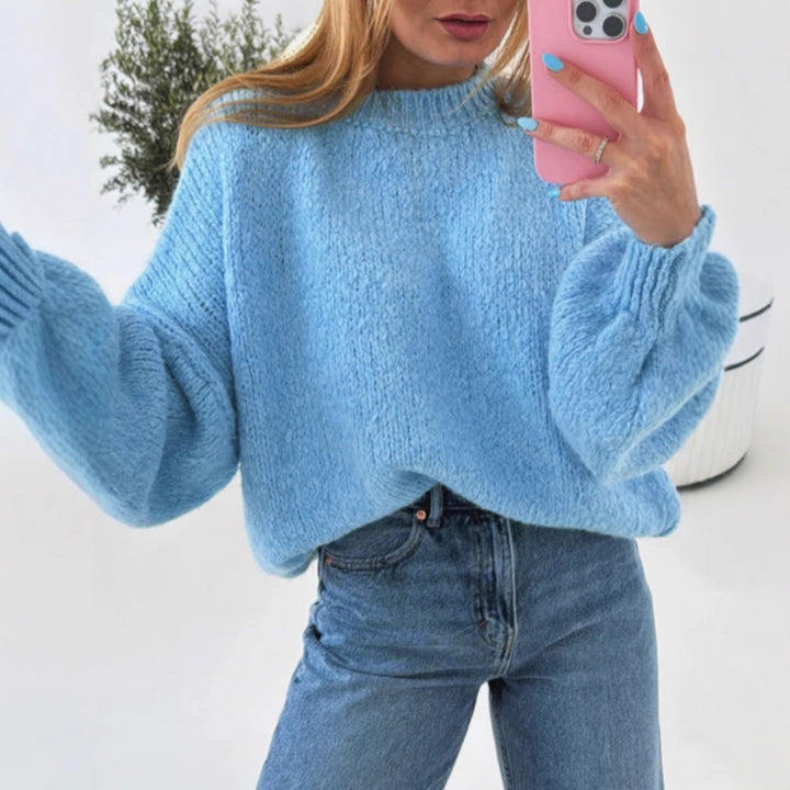 Damernas mysig tröja med voluminösa ärmar och strukturerad design Eva Jonsson-Eva Jonsson