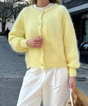 Damernas mysiga cardigan i mjuk mohair Mirla-Eva Jonsson