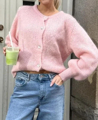 Damernas mysiga cardigan i mjuk mohair Mirla-Eva Jonsson