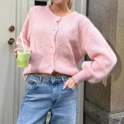 Damernas mysiga cardigan i mjuk mohair Mirla-Eva Jonsson