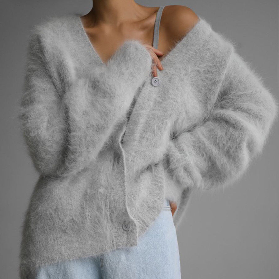 Damernas mysiga cardigan med V-ringning Eva Jonsson-Eva Jonsson