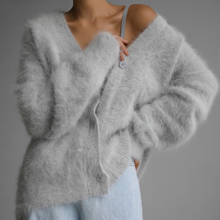 Damernas mysiga cardigan med V-ringning Eva Jonsson-Eva Jonsson