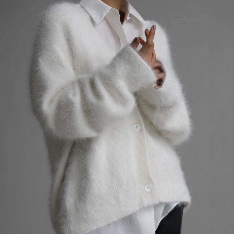 Damernas mysiga cardigan med V-ringning Eva Jonsson-Eva Jonsson