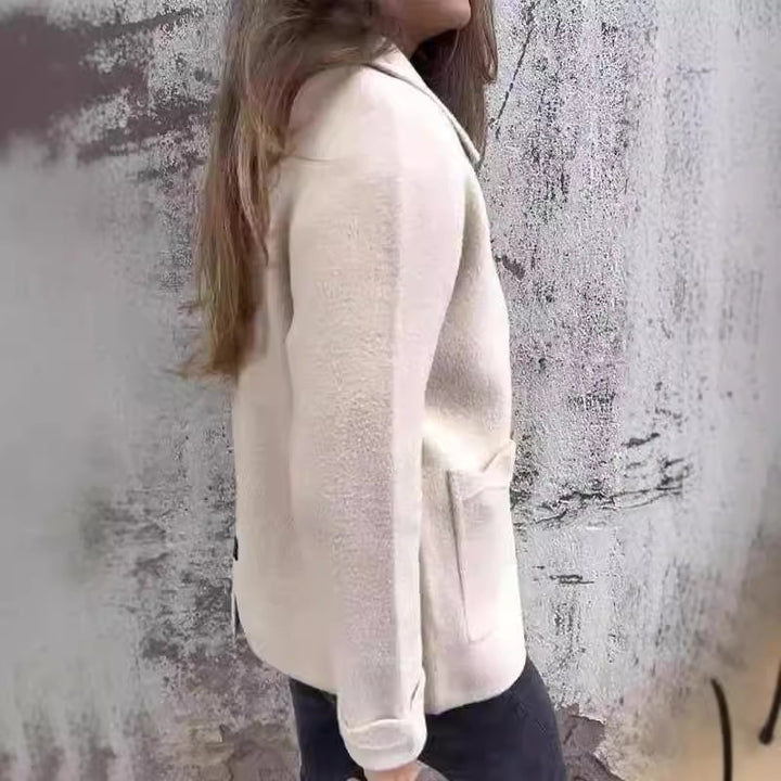 Damernas mysiga fleecejacka med korta kragen Eva Jonsson-Eva Jonsson