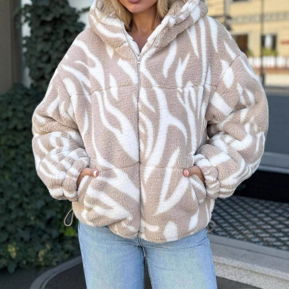 Damernas mysiga fleecejacka med oversized passform Mirla-Eva Jonsson