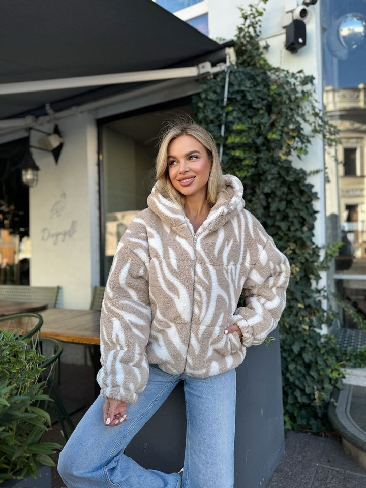 Damernas mysiga fleecejacka med oversized passform Mirla-Eva Jonsson