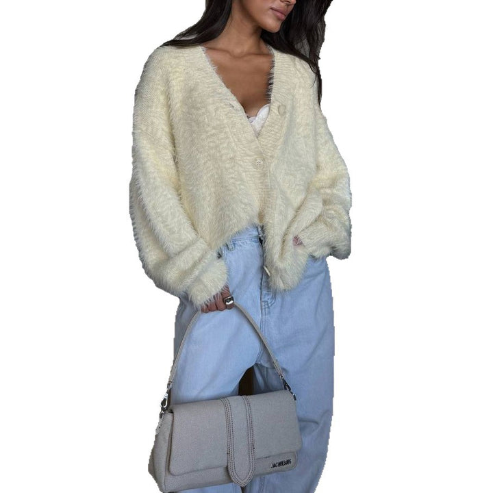 Damernas mysiga lockig cardigan Mirla-Eva Jonsson