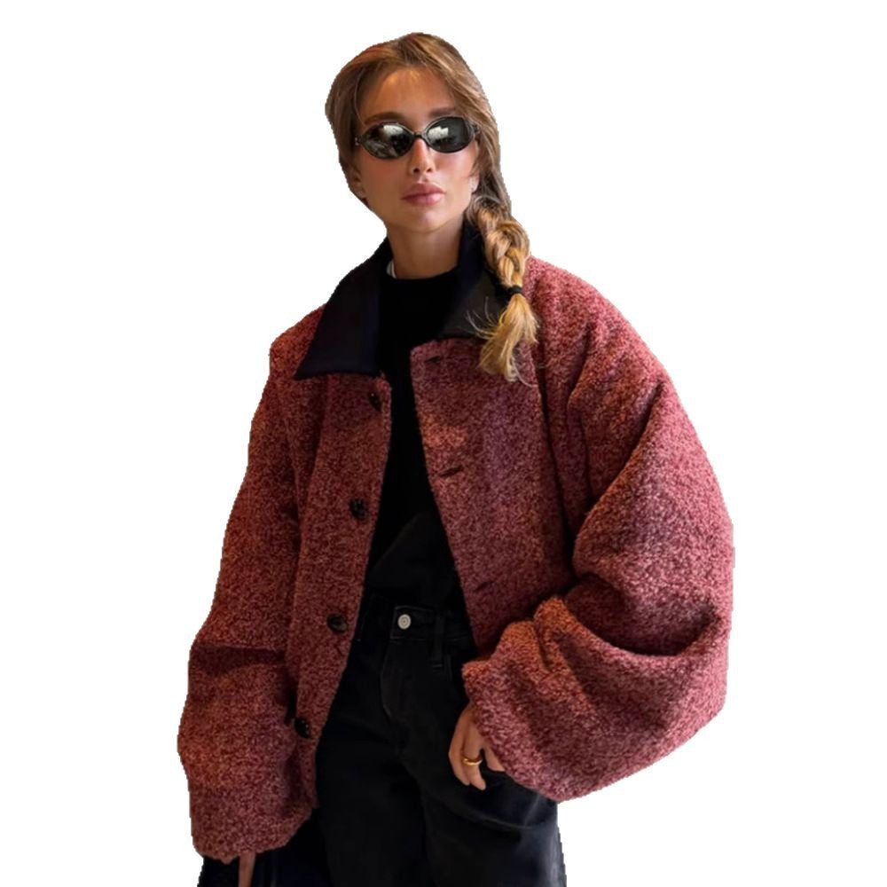 Damernas mysiga oversize-jacka med stor krage Eva Jonsson-Eva Jonsson