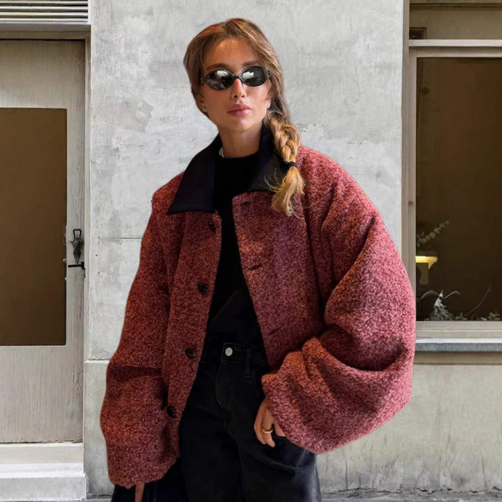 Damernas mysiga oversize-jacka med stor krage Eva Jonsson-Eva Jonsson