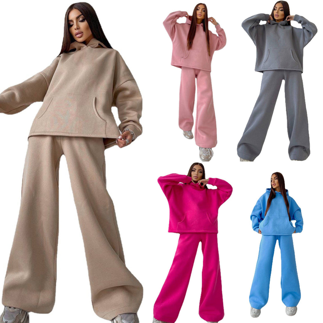 Damernas mysiga oversized hoodie och vida joggingbyxor set Mirla-Eva Jonsson