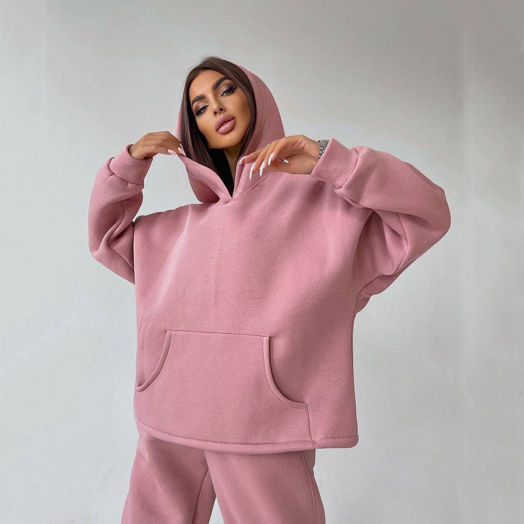 Damernas mysiga oversized hoodie och vida joggingbyxor set Mirla-Eva Jonsson