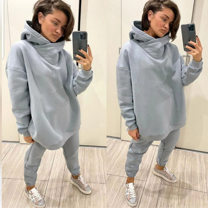 Damernas mysiga oversized sweat-set med hög krage och sportig design Eva Jonsson-Eva Jonsson