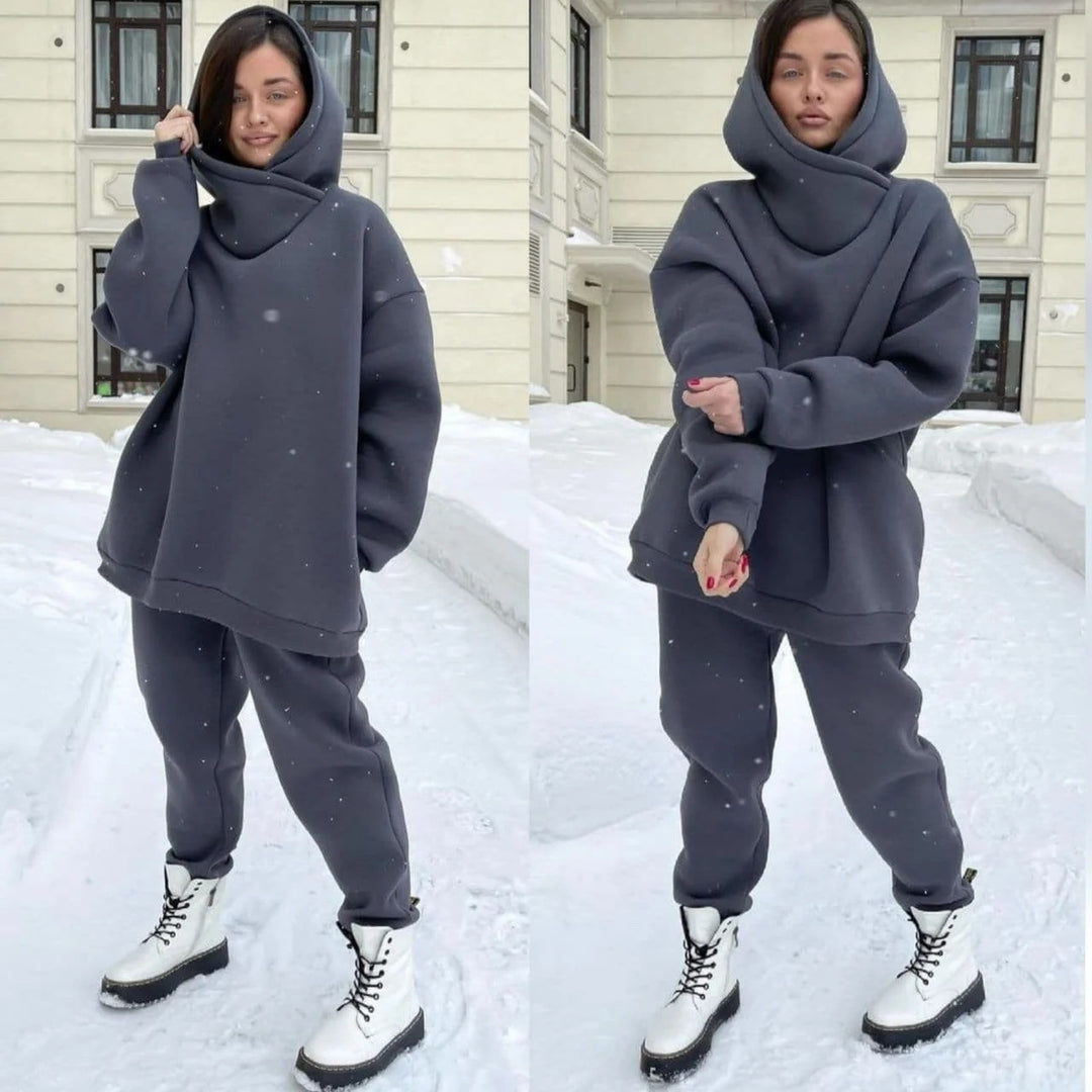 Damernas mysiga oversized sweat-set med hög krage och sportig design Eva Jonsson-Eva Jonsson