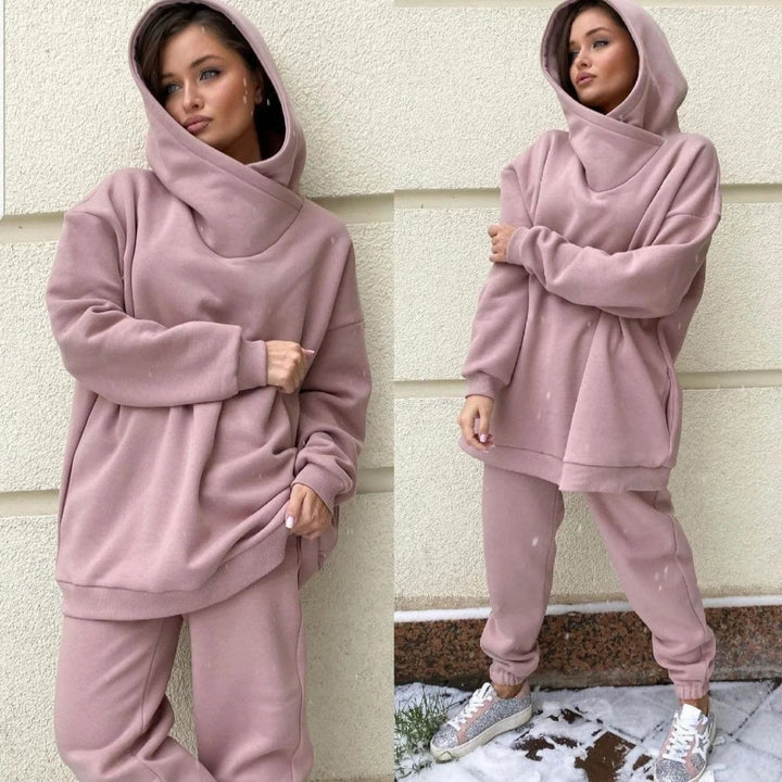 Damernas mysiga oversized sweat-set med hög krage och sportig design Eva Jonsson-Eva Jonsson