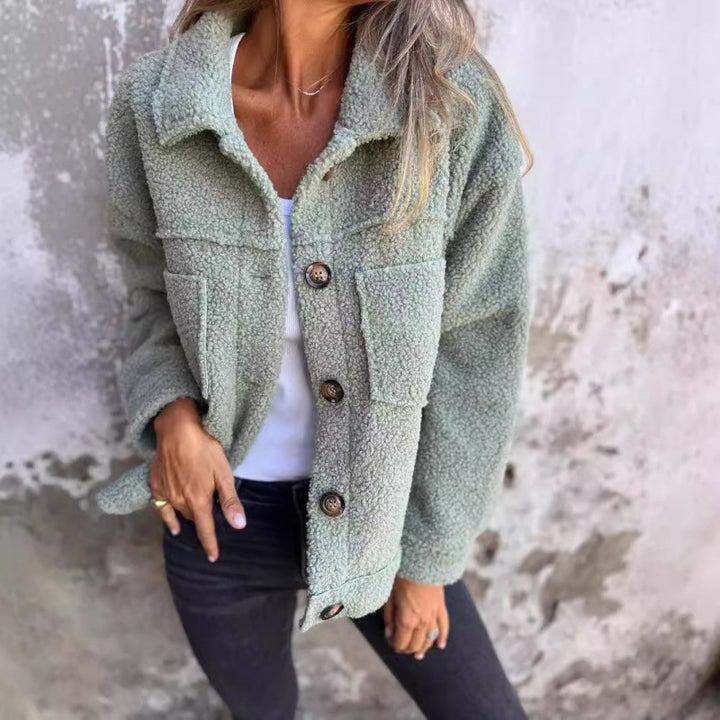 Damernas mysiga teddyjacka med praktiska fickor Eva Jonsson-Eva Jonsson