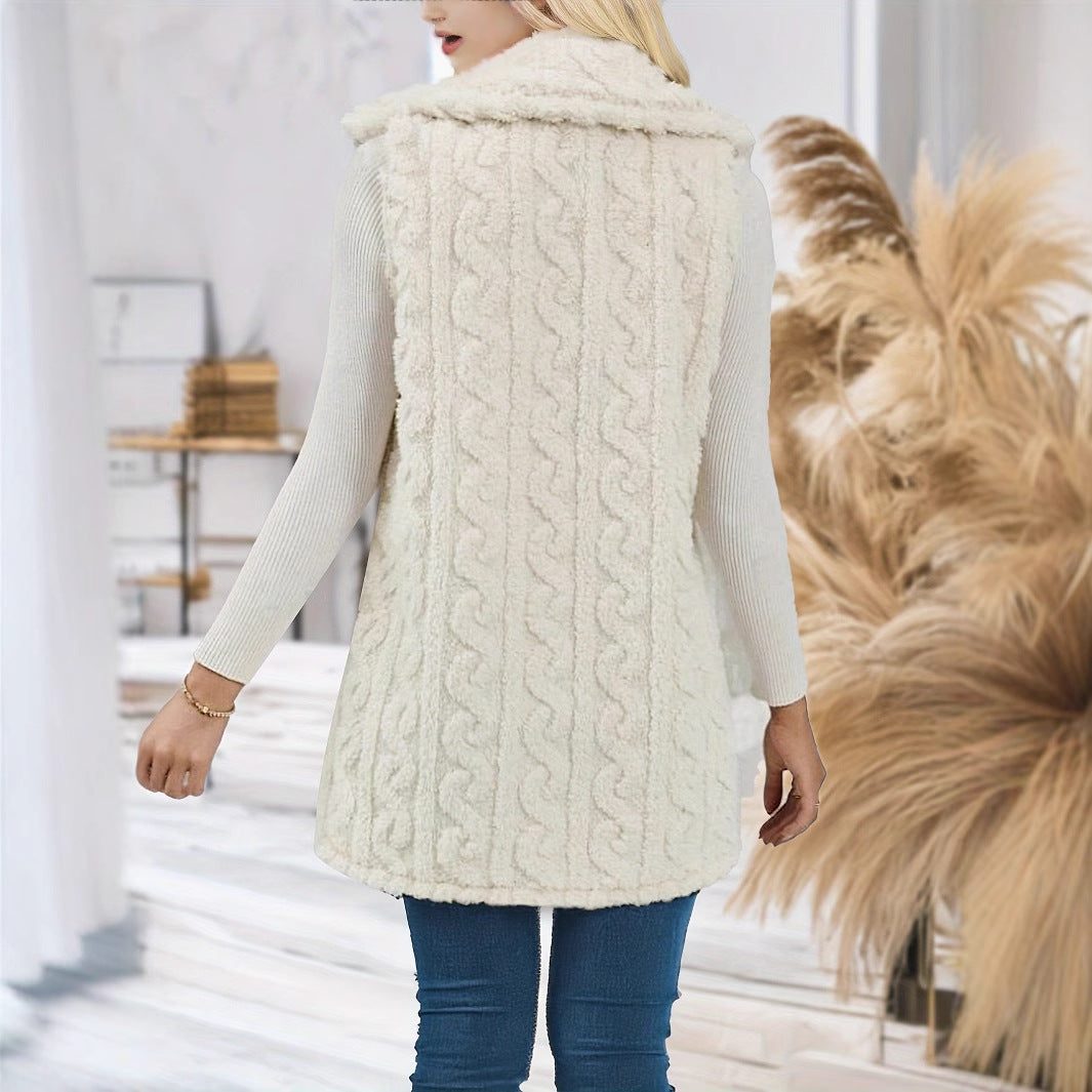 Damernas mysiga väst i mjukt teddyfleece Mirla-Eva Jonsson