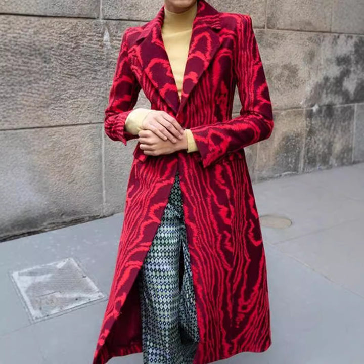 Damernas översize designerjacka med grafiskt mönster Mirla-Eva Jonsson