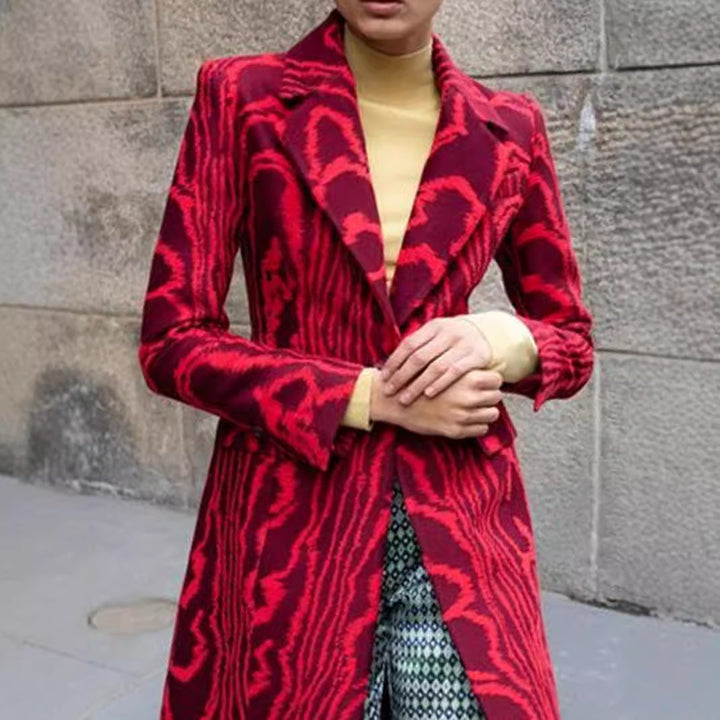 Damernas översize designerjacka med grafiskt mönster Mirla-Eva Jonsson