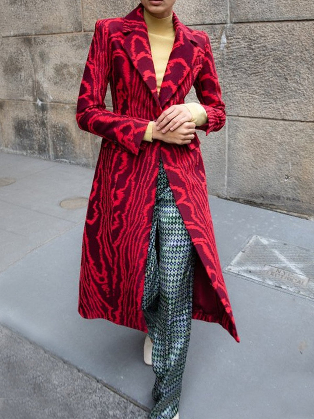 Damernas översize designerjacka med grafiskt mönster Mirla-Eva Jonsson