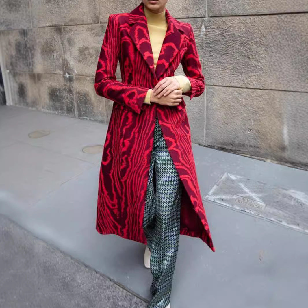 Damernas översize designerjacka med grafiskt mönster Mirla-Eva Jonsson