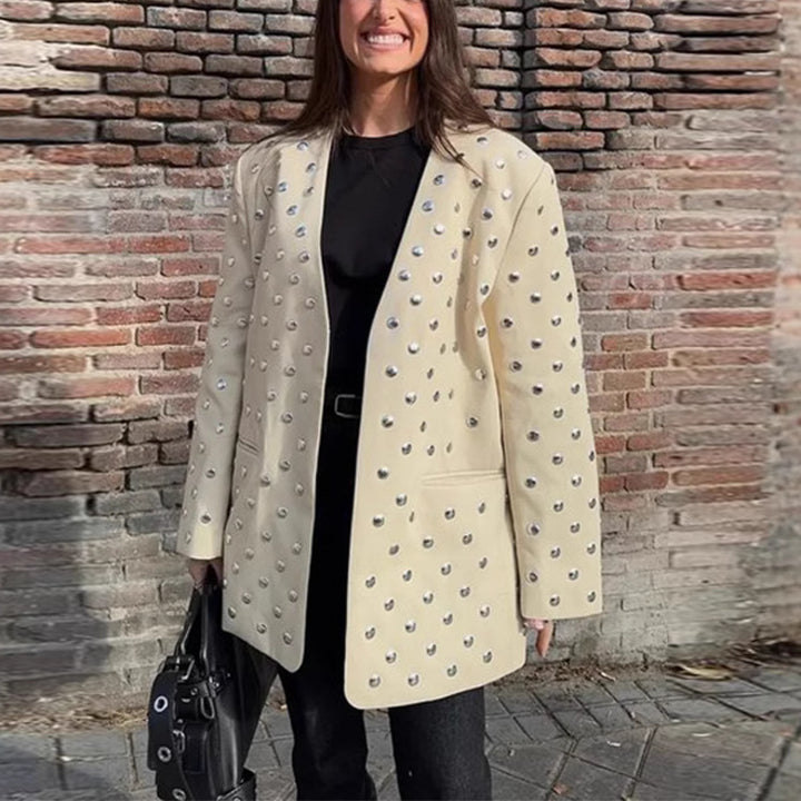 Damernas oversized blazer med lyxiga applikationer Mirla-Eva Jonsson