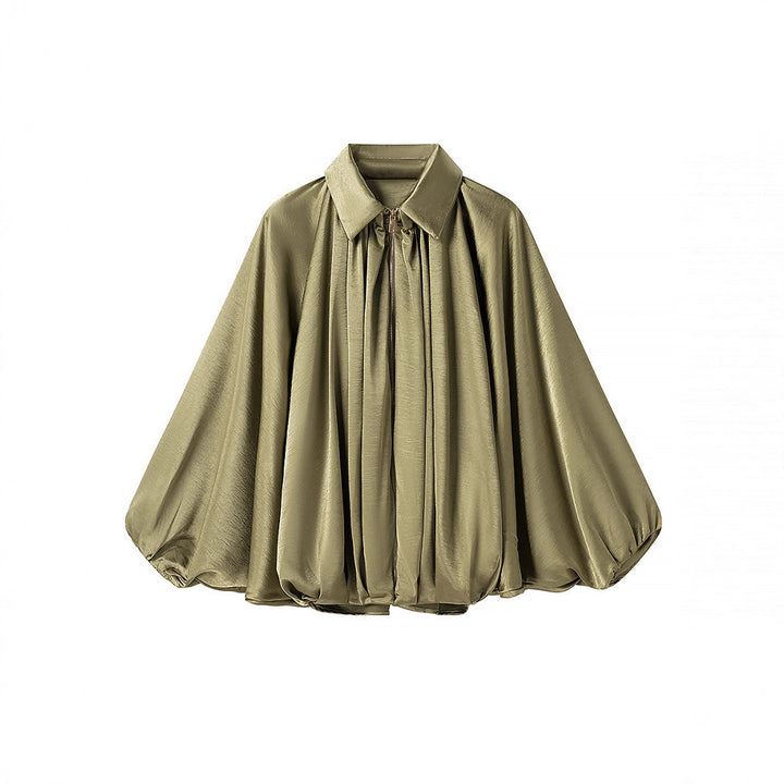 Damernas oversized blusenskjorta med elegant draperingsdesign Mirla-Eva Jonsson