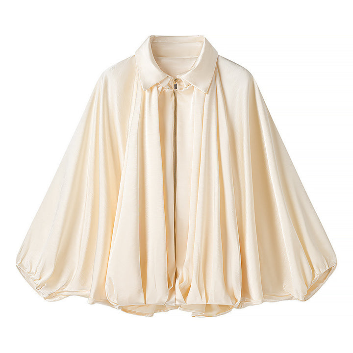 Damernas oversized blusenskjorta med elegant draperingsdesign Mirla-Eva Jonsson