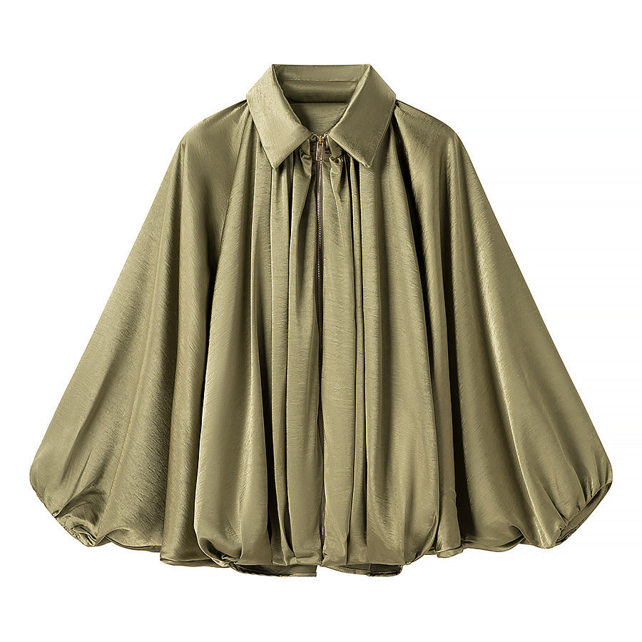 Damernas oversized blusenskjorta med elegant draperingsdesign Mirla-Eva Jonsson