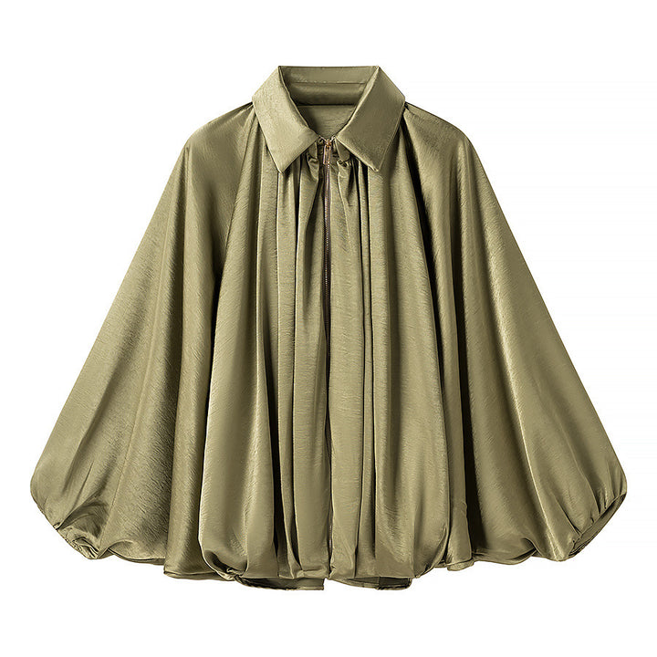 Damernas oversized blusenskjorta med elegant draperingsdesign Mirla-Eva Jonsson