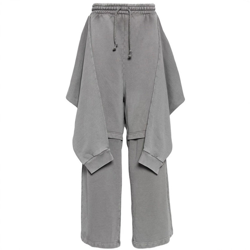 Damernas oversized fritidsbyxor med sidoinlägg och elastisk midja Mirla-Eva Jonsson