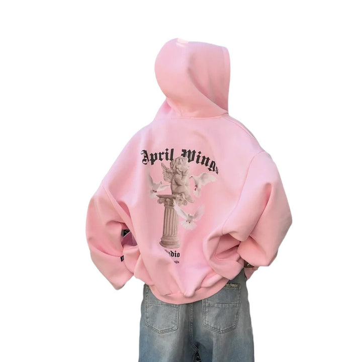 Damernas oversized hoodie med unik grafisk tryck Mirla-Eva Jonsson