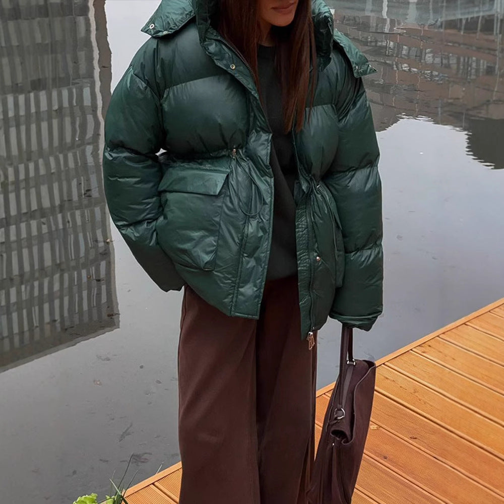 Damernas oversized quiltad jacka med hög krage och fickor Mirla-Eva Jonsson