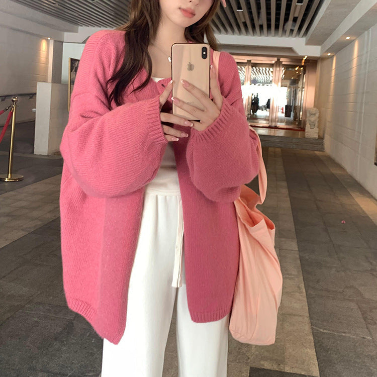 Damernas oversized stickad cardigan med mjukt material och avslappnad passform Mirla-Eva Jonsson