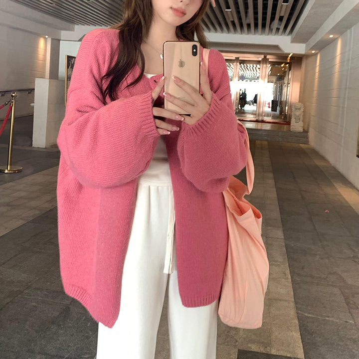 Damernas oversized stickad cardigan med mjukt material och avslappnad passform Mirla-Eva Jonsson