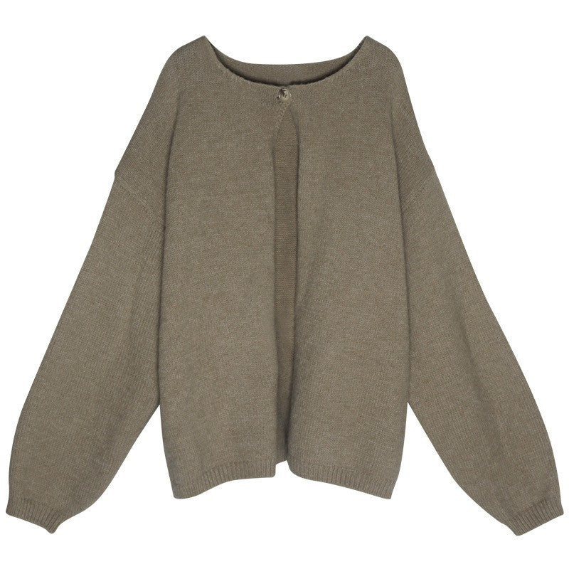 Damernas oversized stickad cardigan med mjukt material och avslappnad passform Mirla-Eva Jonsson
