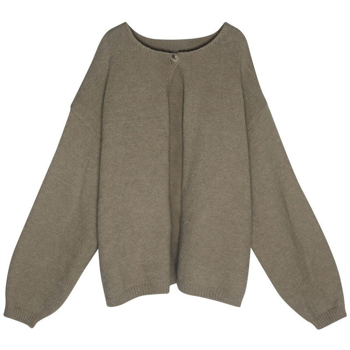 Damernas oversized stickad cardigan med mjukt material och avslappnad passform Mirla-Eva Jonsson