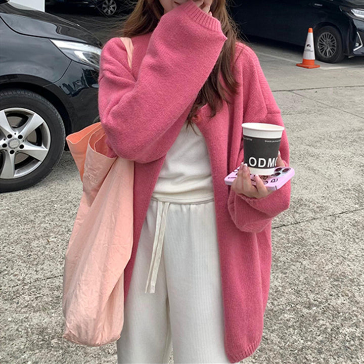 Damernas oversized stickad cardigan med mjukt material och avslappnad passform Mirla-Eva Jonsson