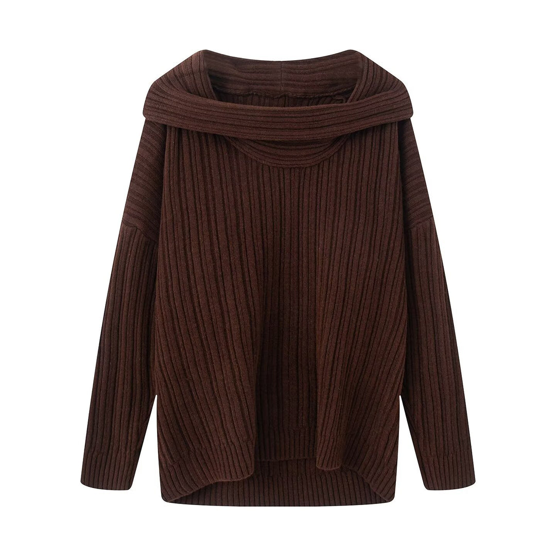 Damernas oversized stickad tröja med elegant sjalkrage Eva Jonsson-Eva Jonsson