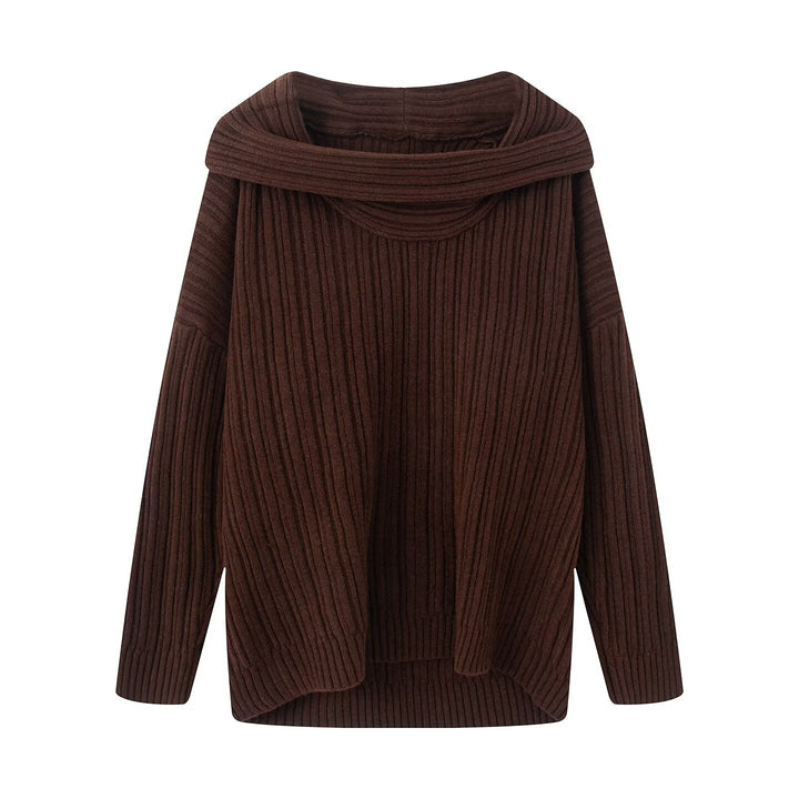 Damernas oversized stickad tröja med elegant sjalkrage Eva Jonsson-Eva Jonsson