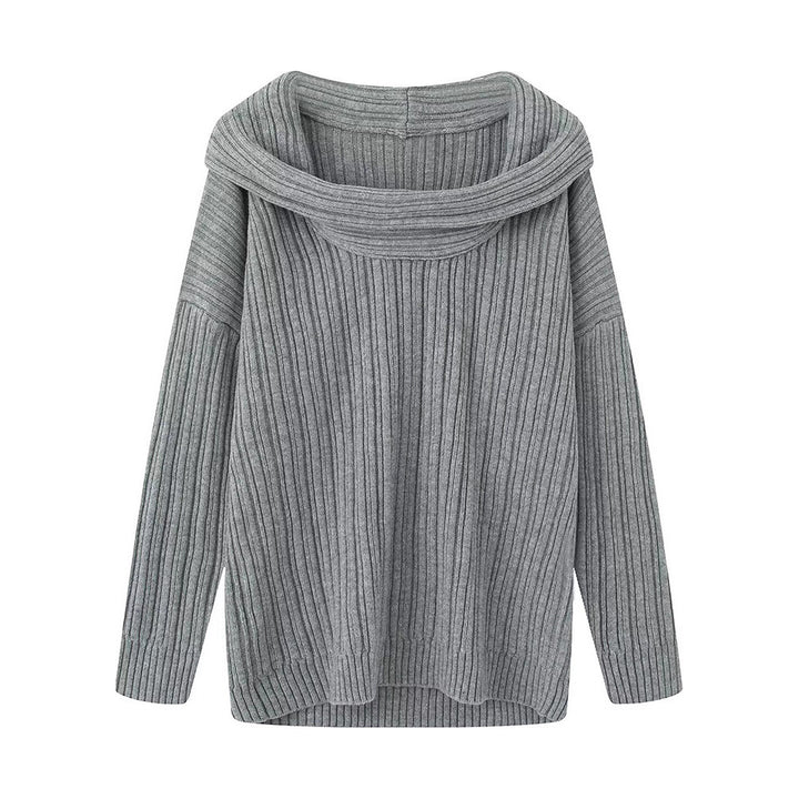 Damernas oversized stickad tröja med elegant sjalkrage Eva Jonsson-Eva Jonsson