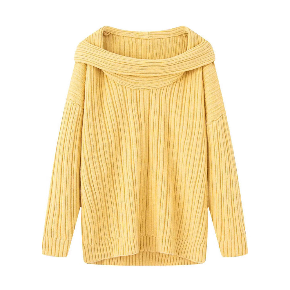 Damernas oversized stickad tröja med elegant sjalkrage Eva Jonsson-Eva Jonsson