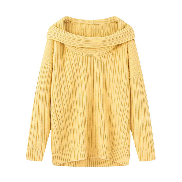 Damernas oversized stickad tröja med elegant sjalkrage Eva Jonsson-Eva Jonsson