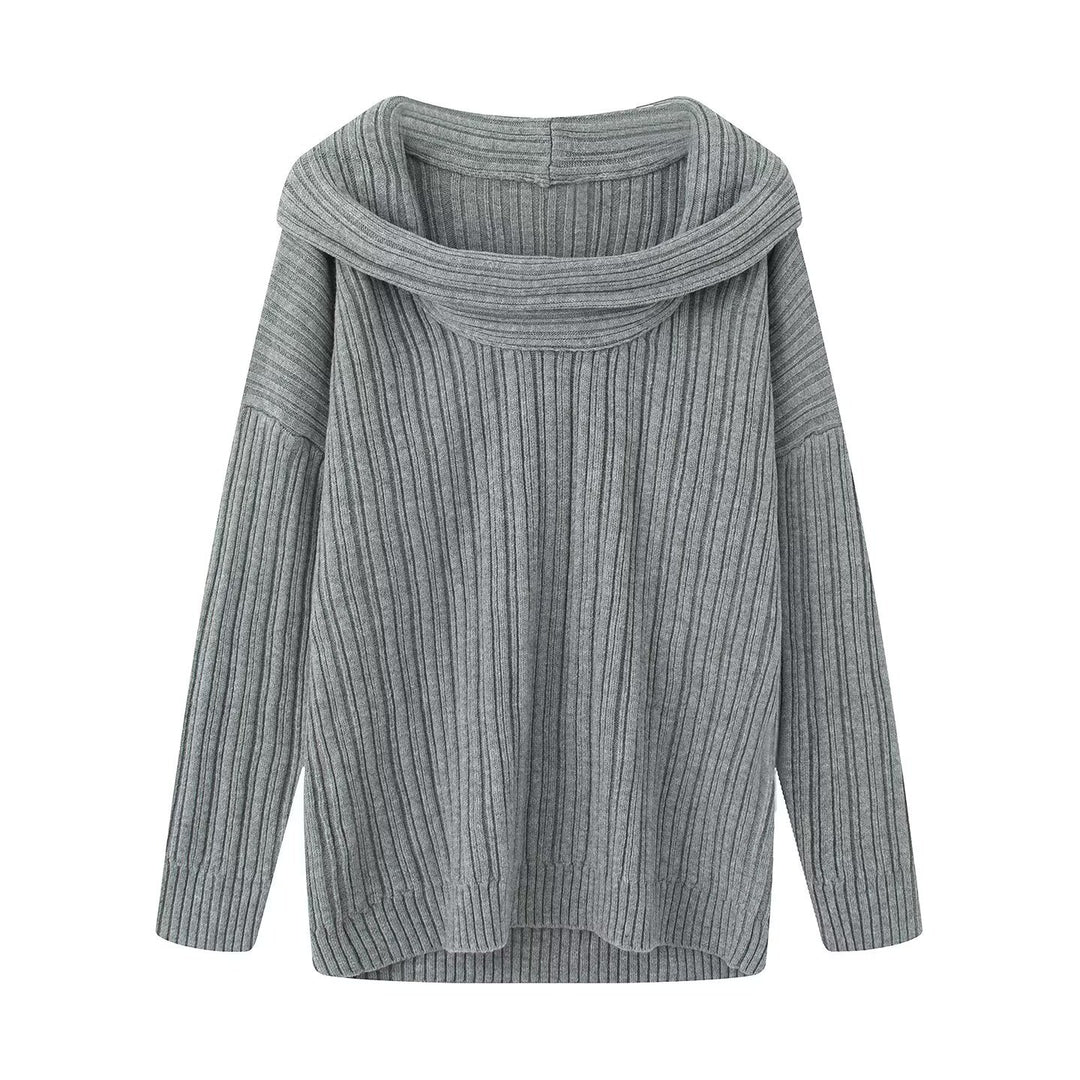 Damernas oversized stickad tröja med elegant sjalkrage Eva Jonsson-Eva Jonsson